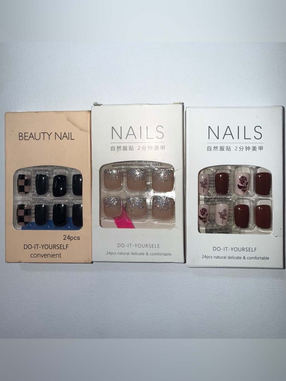 Bundle Assorted Colors Designs Press On Nails, 22 Different Boxes All New - Picture 3 of 8